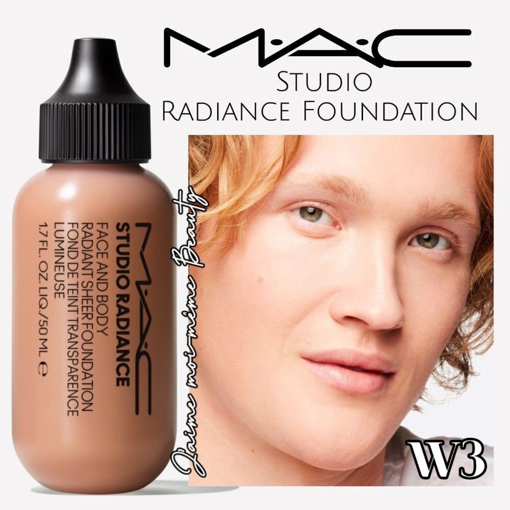 MAC Studio Radiance Foundation W3- Warm neutral beige w/ rosy undertone